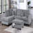 Contemporary Style 3Pc Sectional Set Right Arm Chaise Left Arm Sofa W/ Usb Port Storage Ottoman Throw Pillow Wooden Legs Fog Finish Primary Living Room-1214704441