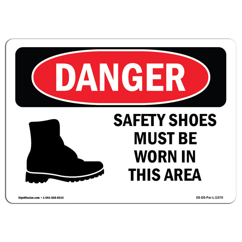 OSHA Danger Sign, 12" H x 18" W x 0.1" D