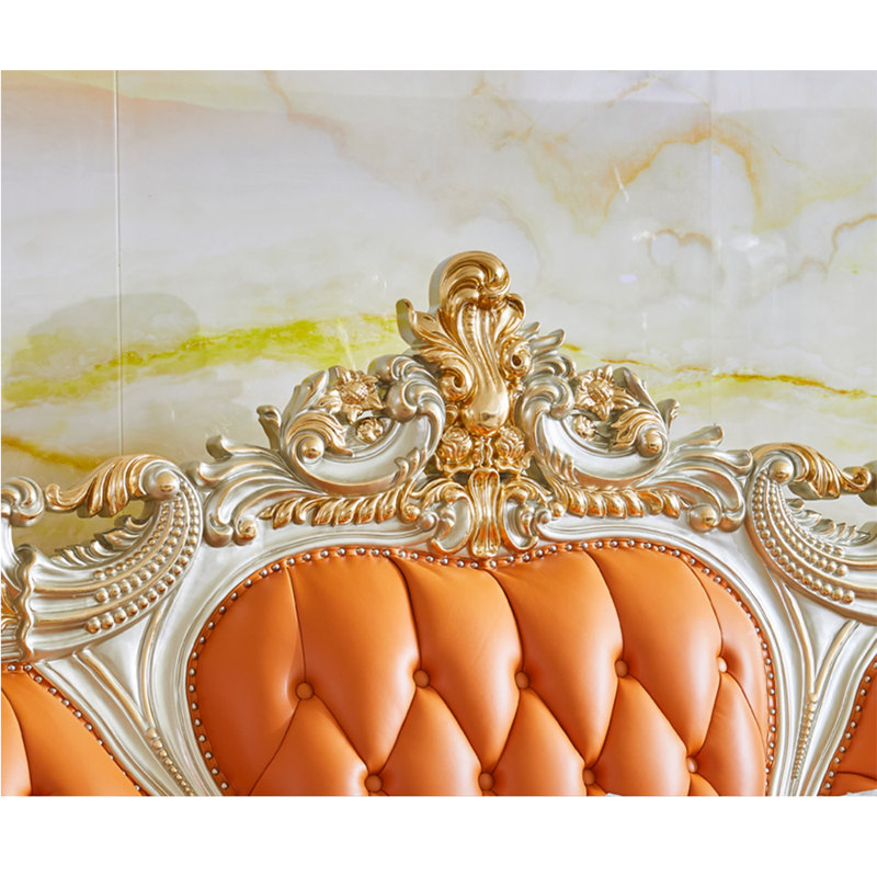European Solid Wood Carving Sofa Upholstered 118.1'' Sofa