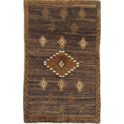 One-of-a-Kind 4' X 6'7' 1940s Wool Area Rug Brown/Beige