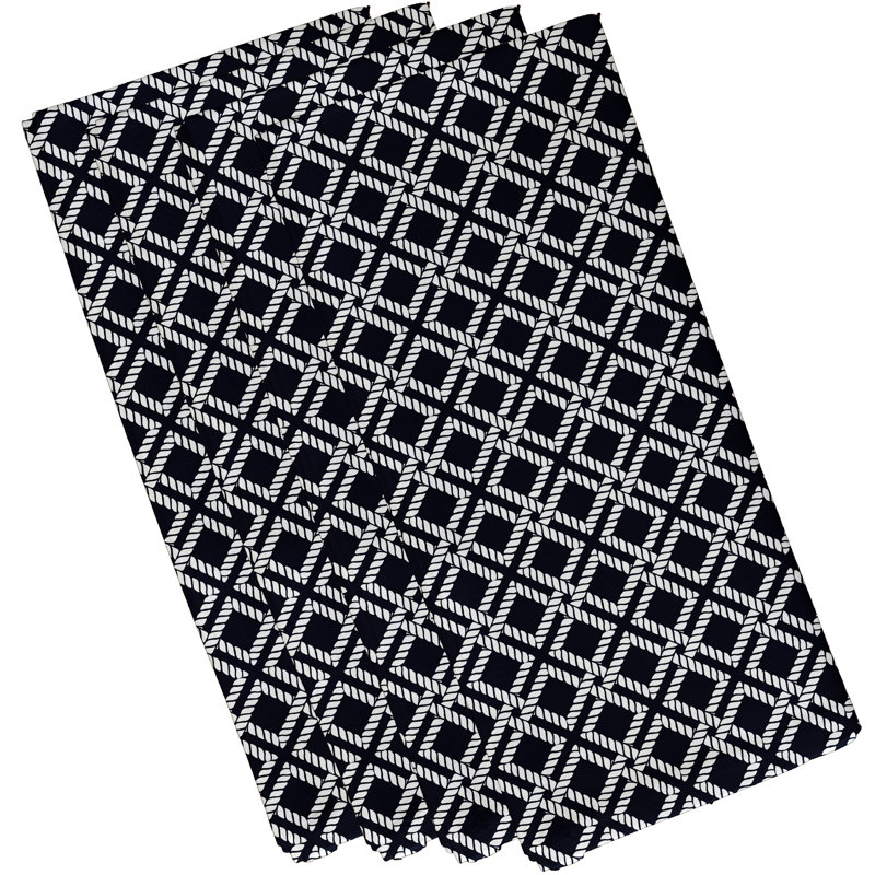 Ensemble de serviette de table à gréement 4 pièces Hancock, L 18 po x L 18 po, Bleu marine