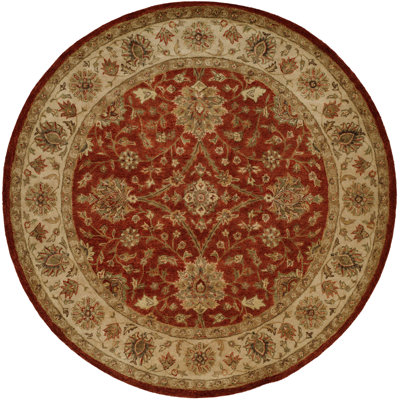 Wool Oriental Area Rug in Red/Beige