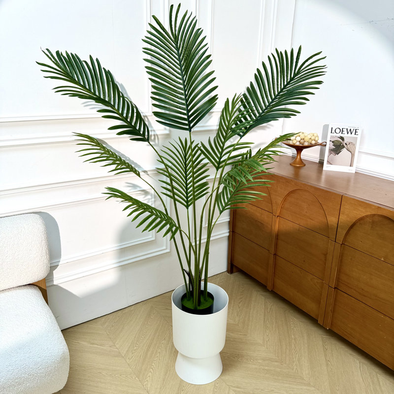47,24 "Faux palmier Adcock en pot en plastique noir avec mousse séchée, 1