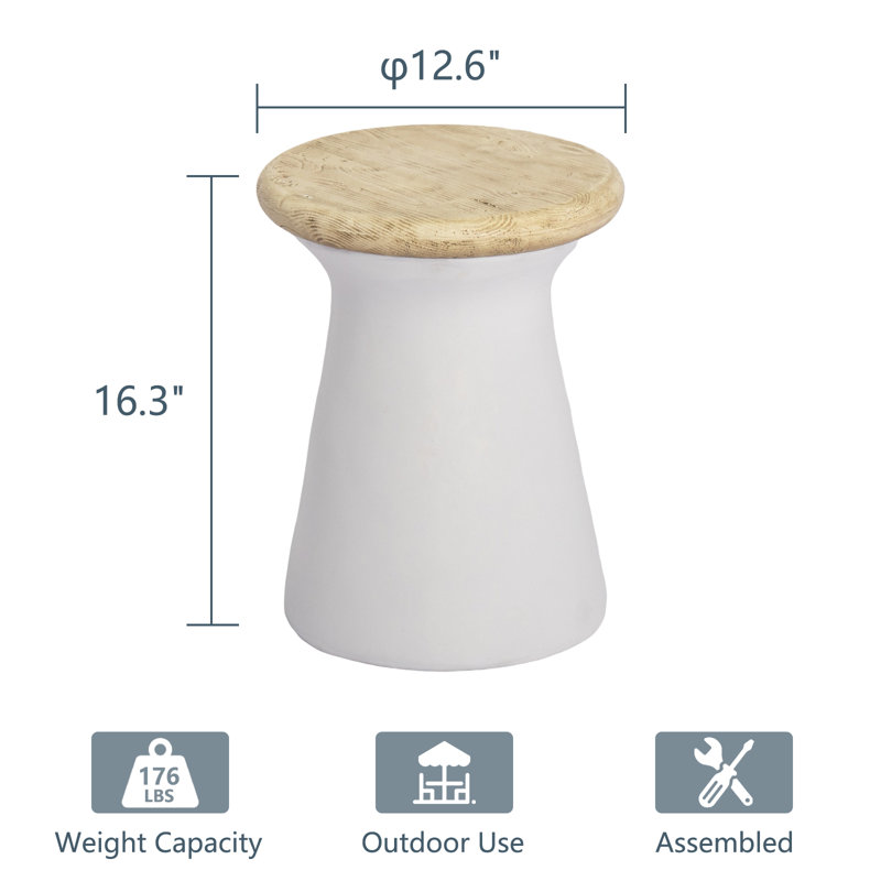 Round Concrete Outdoor Side Table