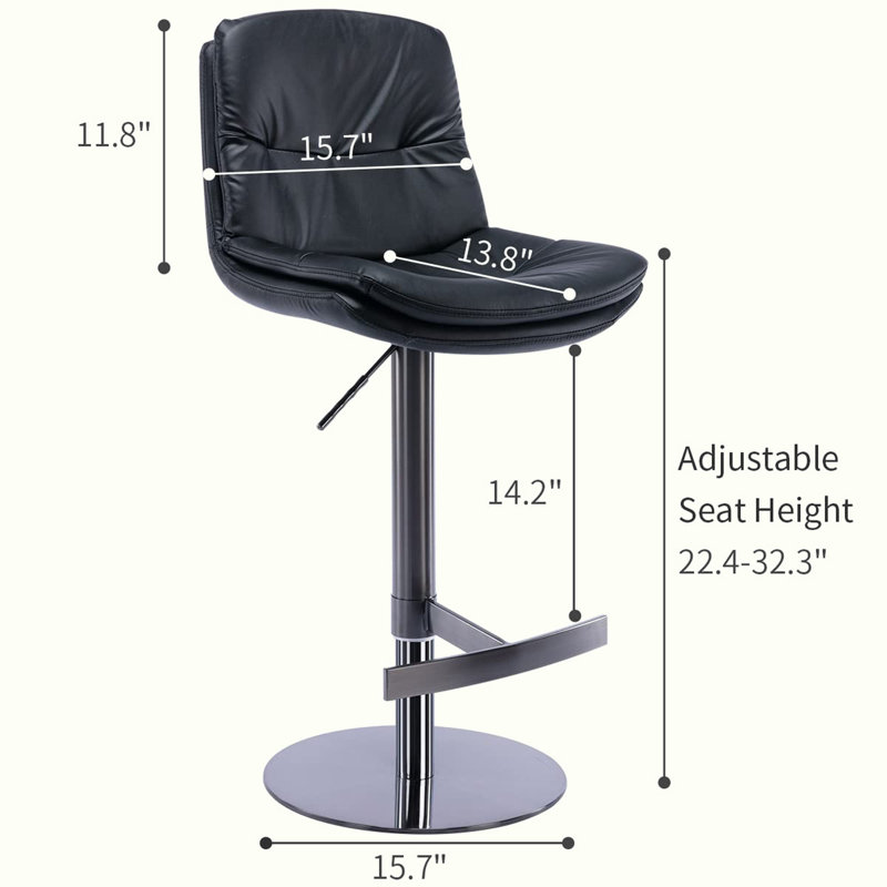 Ensemble de 2 tabourets pivotants Adaline, Noir