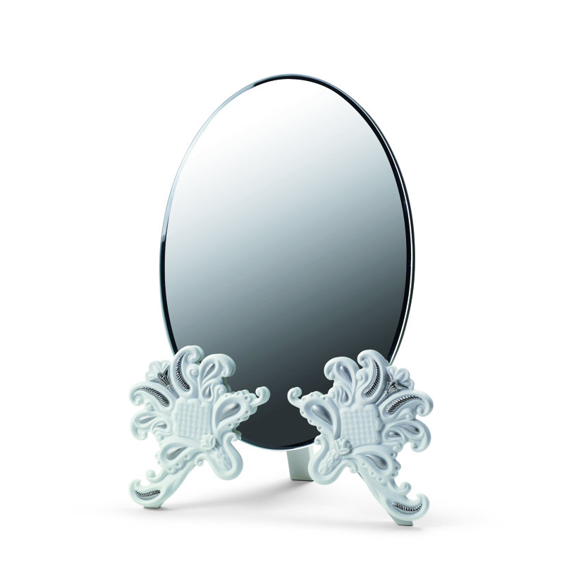 Vanity Mirror, White/Silver