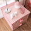 Table de chevet 2 tiroirs en bois au fini rose