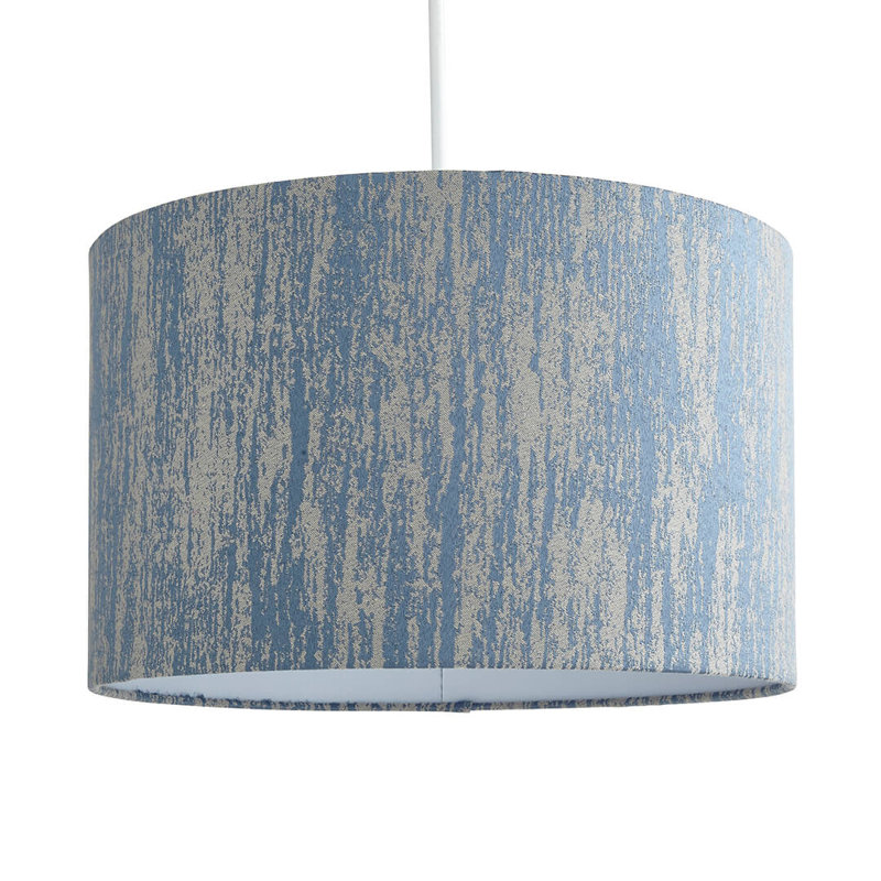 Fabric Drum Pendant Shade ( Screw On ), Blue, 22cmH x 35cmW x 35cmD