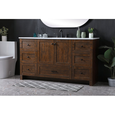 Soma 60'' Single Bathroom Vanity with Engineered Marble Top
