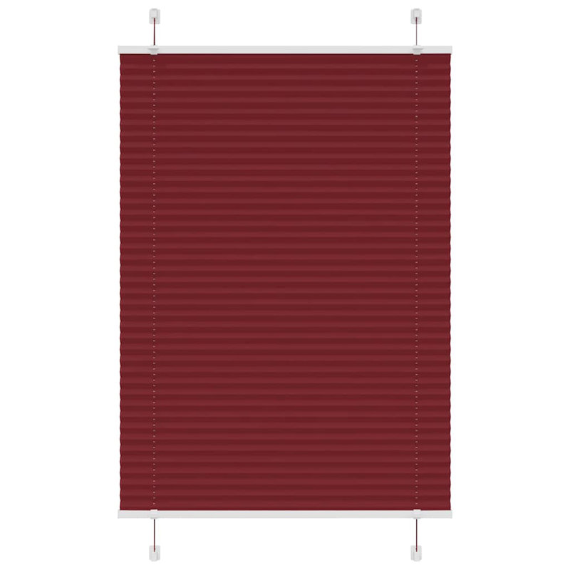 Room Darkening Pleated Shade, 100cmW x 150cmL, Bordeaux Red