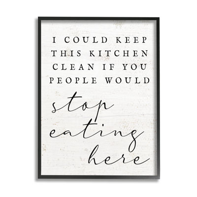 "Keep This Kitchen Clean" par Lil 'Rue - Cadre flottant, impression sur bois