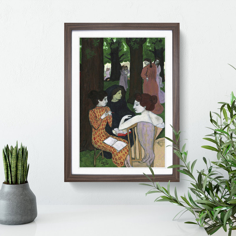 The Muses by Maurice Denis - Picture Frame Painting, 48cm H x 36cm W x 2cm D, Walnut Framed
