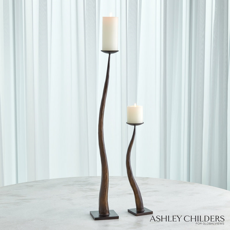 Chiseled Candle Holder-Short, 17" H x 3.5" W x 3.5" D