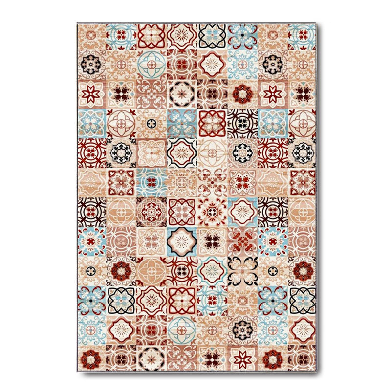 Tapis brun en coton à imprimé numérique marocain, Tapis de couloir 3 pi 3 po x 16 pi 5 po