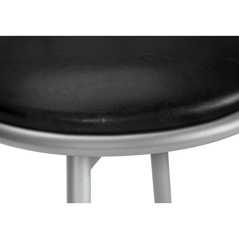 Barstool, Set Of 2, Swivel, Bar Height, Black