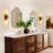 2-Light Brass Wallchiere 22.8" Long Glass Wall Sconce for Bathroom-897495691