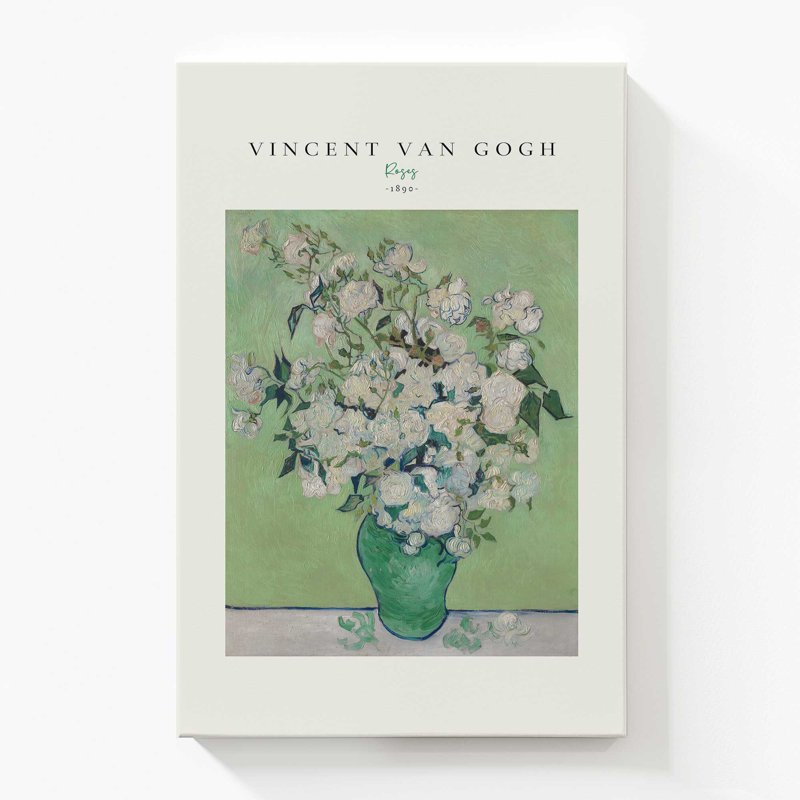 Van Gogh's Roses 1890 v2, Stretched Canvas, 60" H x 40" W