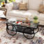Table basse de style moderne Table basse rectangulaire Table de bout Table d'appoint au design rétro avec base robuste pour le décor du salon