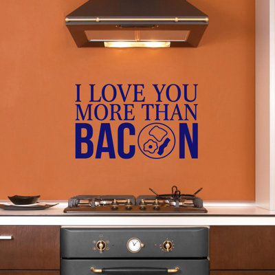 Décalcomanie murale "i love you more than bacon"
