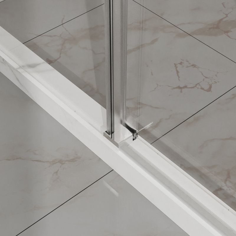48" W X 72" H Sliding Glass Shower Door, Finish, 1/4" (6Mm) Easy - Clean, Adjustable Width 44 48 In, Waterproof Sealing, Quiet Operation Door With Clear Clean Coating, Reversible,