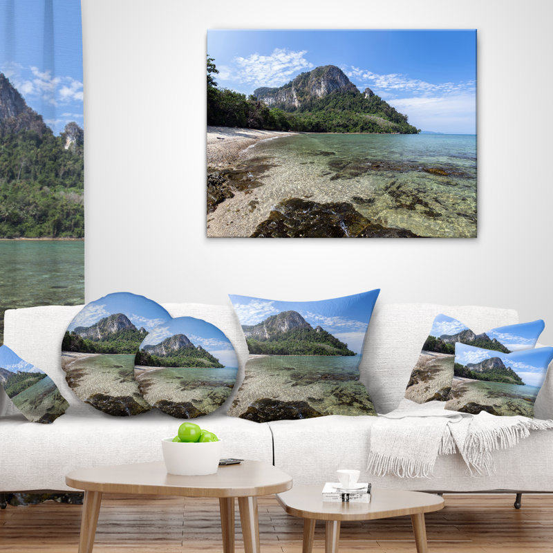 Coussin Koh Mook Coast Line - Sea & Shore, 16 po x 1 po, Coussin décoratif