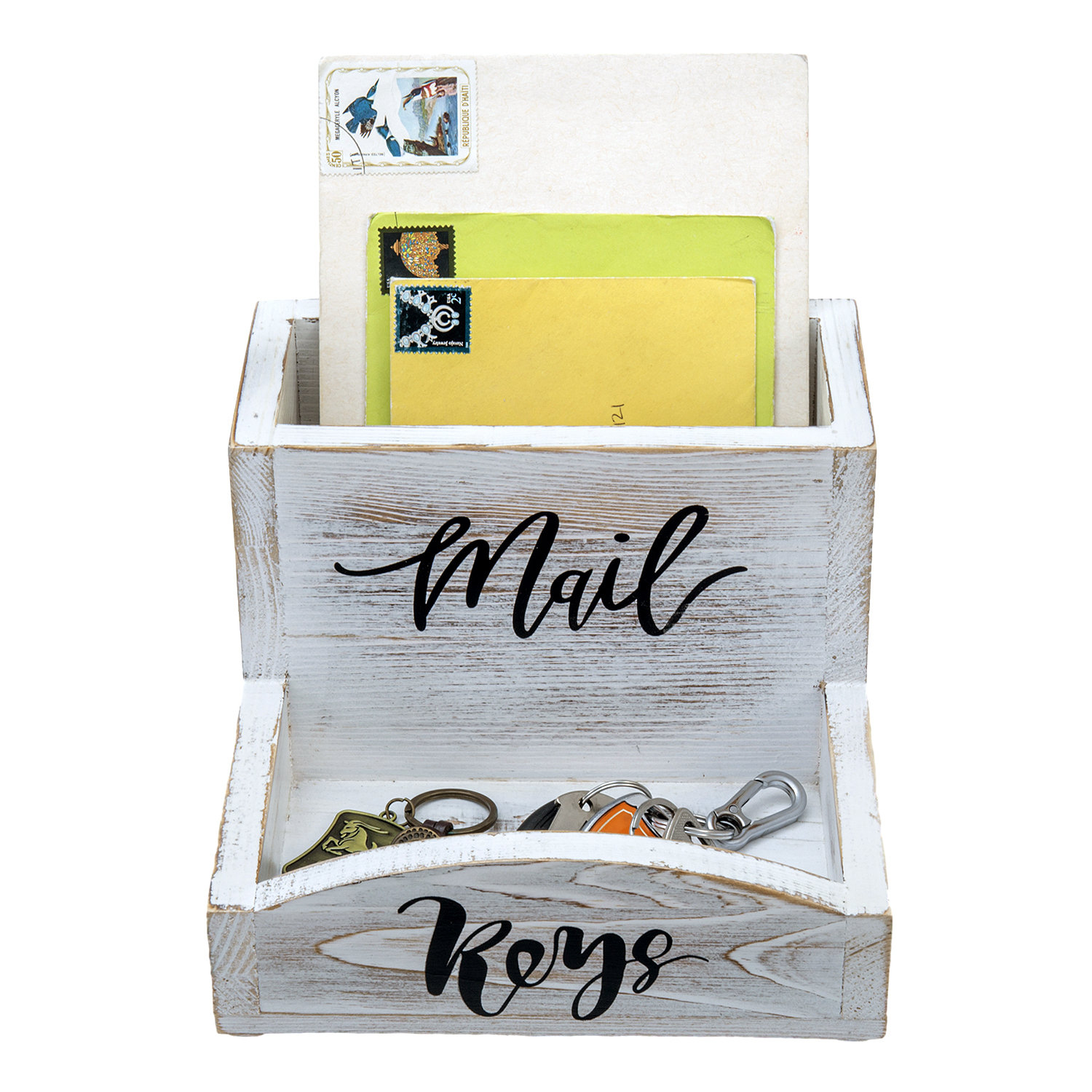 Gracie Oaks Azavion 2Slot Wood Desktop Mail Organizer Wayfair