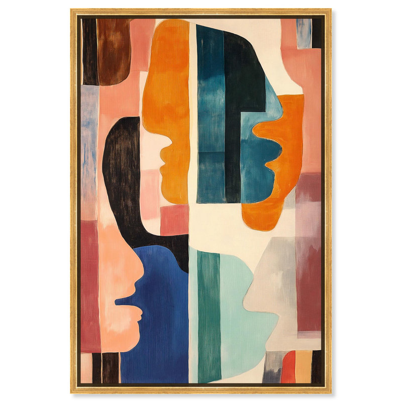 Oliver Gal Vibrant Connections I Abstract - Heavy Gel Top Coat Framed Canvas Art, 37" H x 25" W, Gold