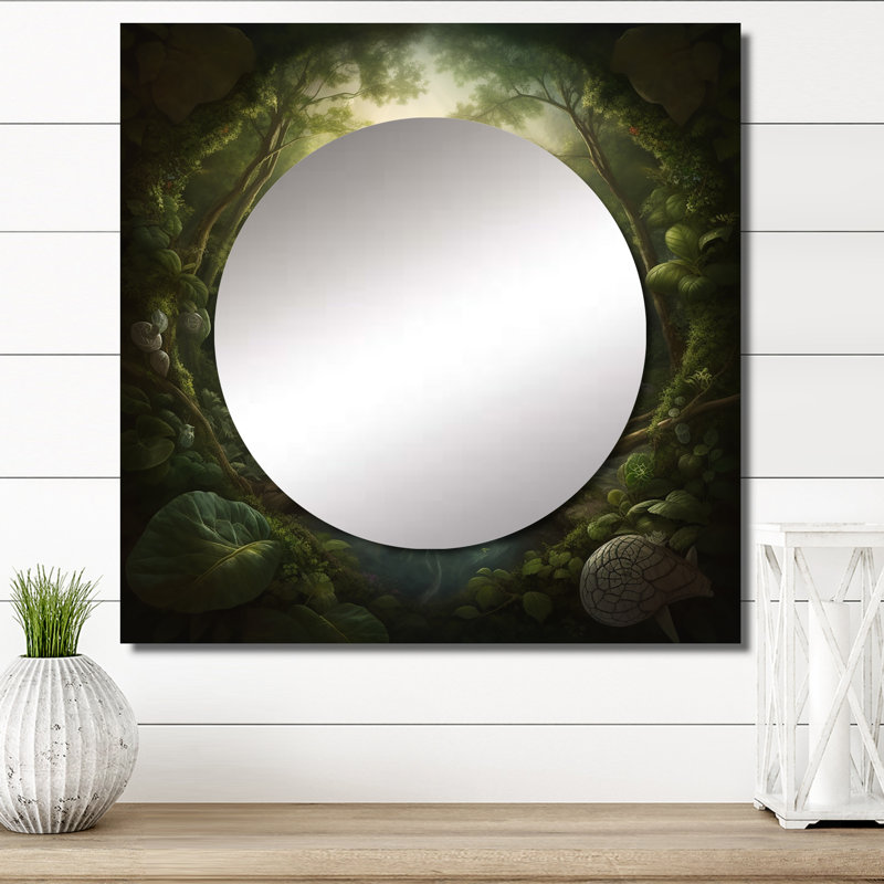 Numaan - Miroir carré abstrait pour décoration murale, 23 po x 23 po