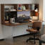 Bureau noisette + bois massif rectangulaire noir + fer + bureau en acrylique-958139538