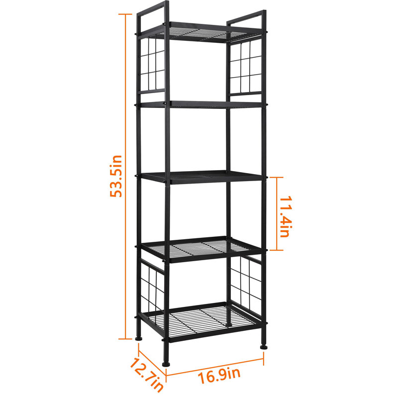 Étagère de rangement à 5 fils, étagère en métal pour garde-manger et cuisine (noir)