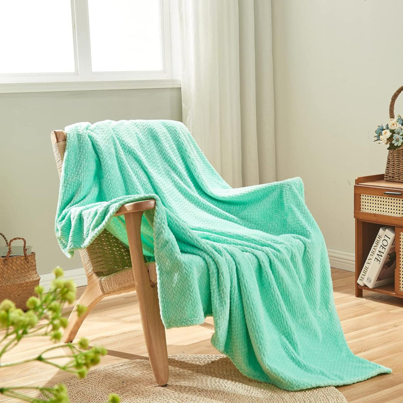 Jeté super doux en flanelle soyeuse Coral Premium, L 50 po x L 60 po, Vert