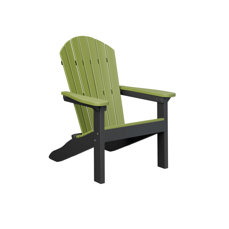 Berlin Gardens Comfo Back Adirondack Chair, Kiwi Green/Black