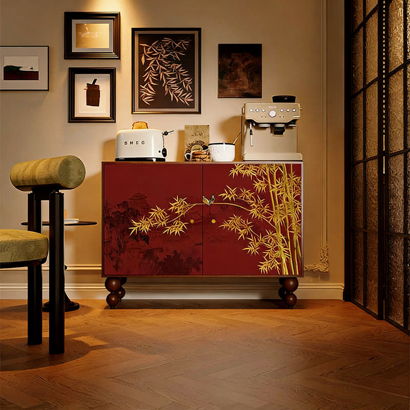 Armoire de rangement pour hall d'entrée en bois massif, Noyer
