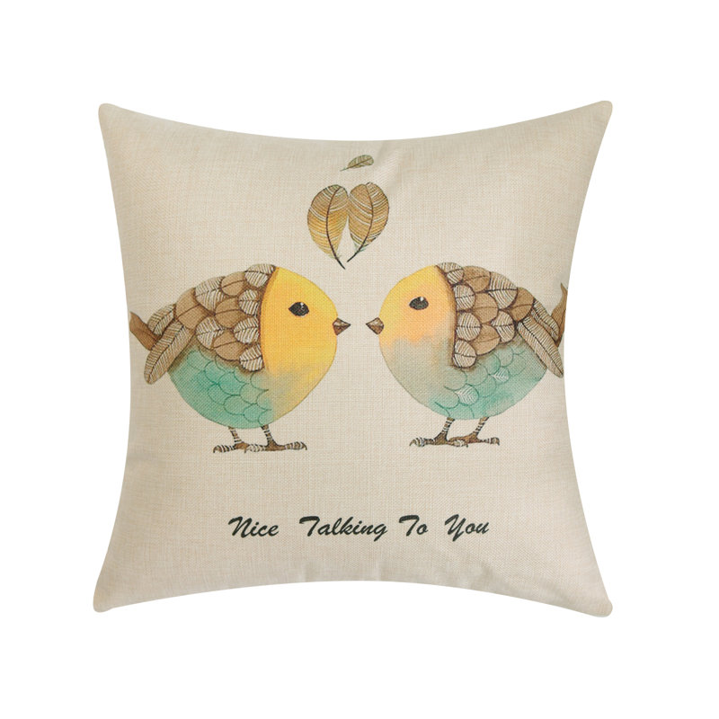 Nature Love Doulbe Birds and Stone Print Throw Pillow, Feather Down