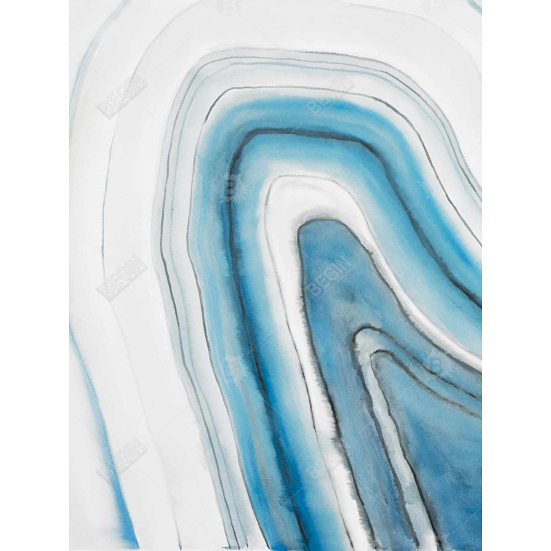Polyester Sateen Duvet Cover, Twin Duvet, Blue Round Geode