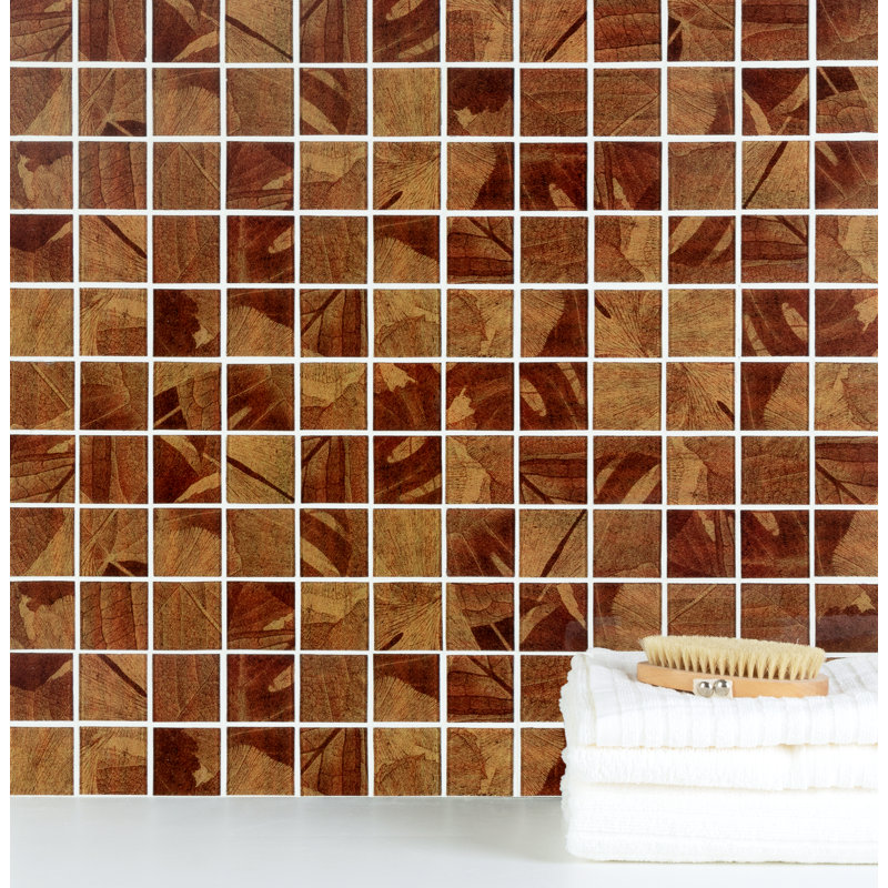 Artista 2" x 2" Straight Edge Glass Mosaic Tile, Fall