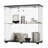 Glass Display Cabinet, Curio Cabinet, Bookcase With 3 Led Lights, 2 Shelf Double Door, Black
