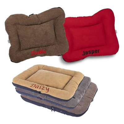 Lit de chien personnalisé avec nom personnalisé - lits pour animaux de compagnie doux - matelas pour chien avec housse lavable amovible