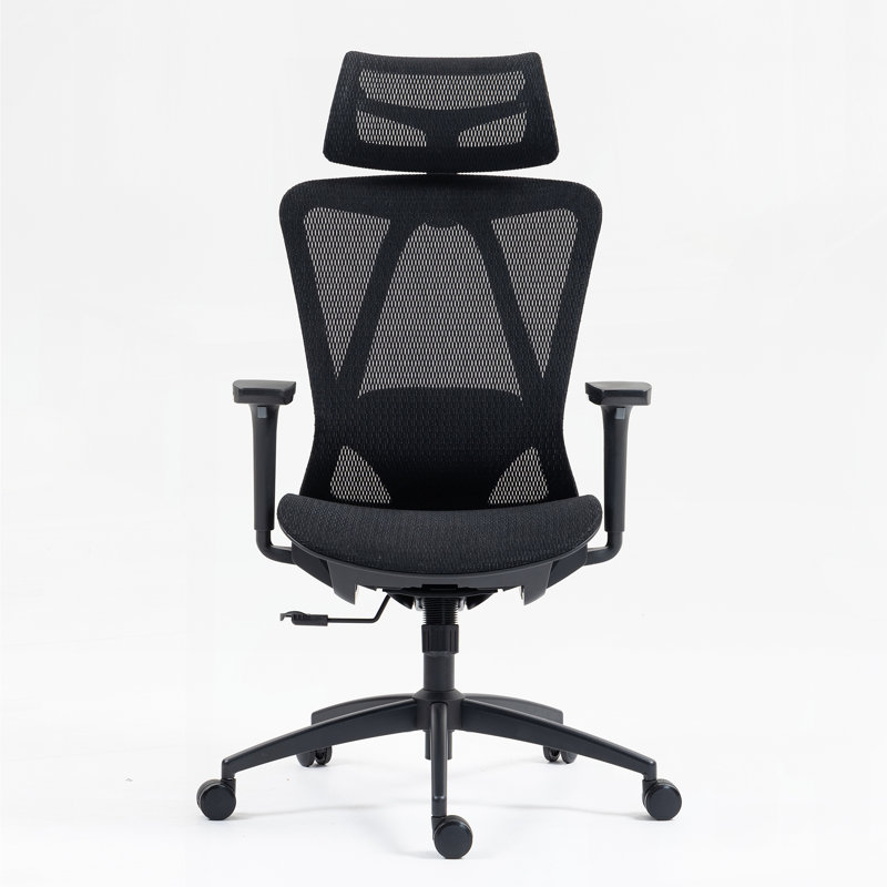 High Back Mesh Office Chair:8360HW-BK, Black, Black