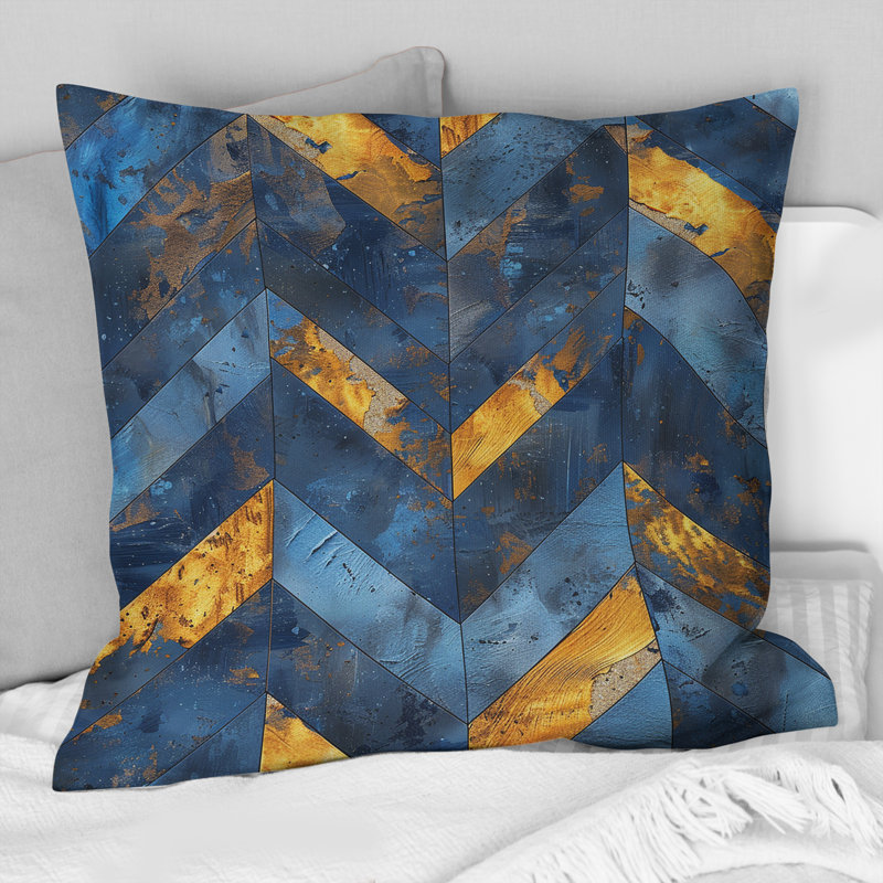 Coussin Chevron Glam IV - Chevron, H 18 po x H 18 po