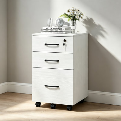 3 Drawer Wooden Mobile File Cabinet