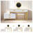 GO Modern Style Vanity Table With Movable Side Cabinet And 4-Drawers, Large Size Dressing Table With Mirror And 3-Colours LED Light, Makeup Table With Stool, White, Golden Legs
