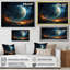 Planète orbitale sarcelle orange sur toile-1678691206-1678691203