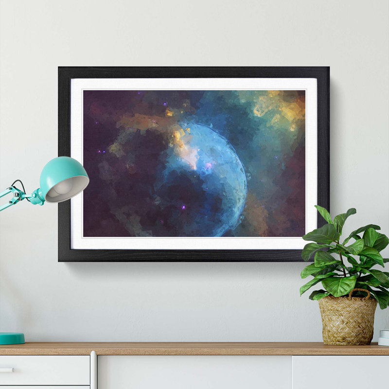 Out of Space Vol.44 in Abstract - Picture Frame Graphic Art Print, 27cm H x 36cm W x 2cm D, Black Framed