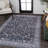 Sarok All-Over Persian Machine-Washable Black/Blue Rug-163948760