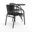 Table carrée en verre métallique de 23,5 po avec 2 chaises empilables en rotin Boswell