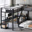 Lit superposé triple en métal avec glissade, bureau et tablettes de rangement PlayScape-138114159