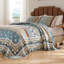 Ensemble de courtepointe grand bleu 3 pièces Greenland Home Fashions Thalia 90 x 90 + 20 x 26 (2)-700152631-762922076