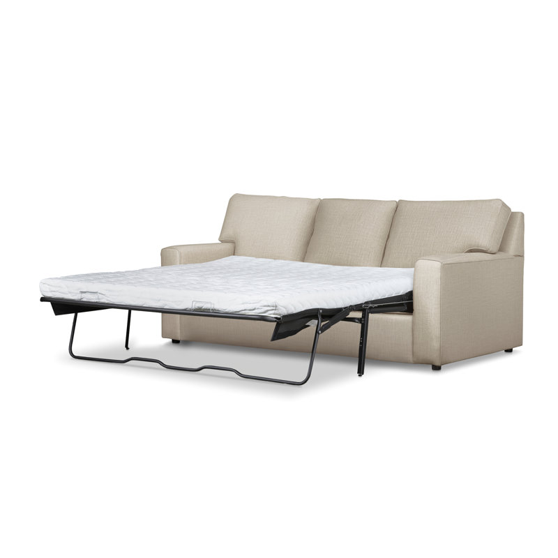 Yosef 82.5" Upholstered Sleeper Sofa, Conversation Ivory Basketweave