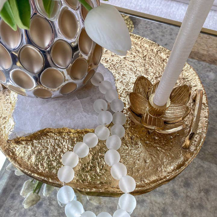 Gold Flower Tea Light Holder